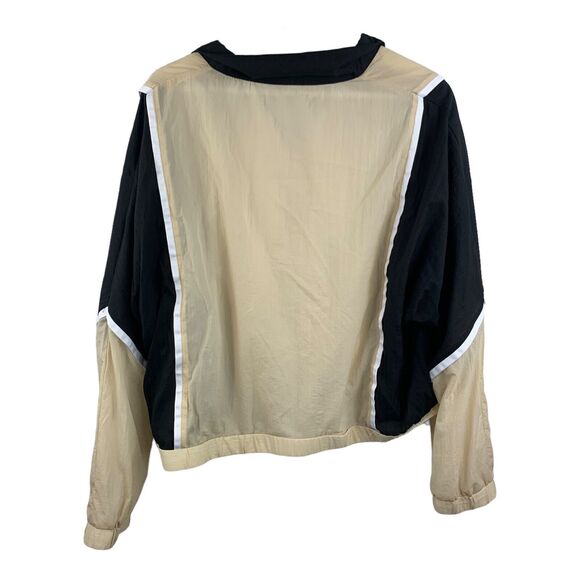 Zyia Cropped sweater L women's Beige Block lightweight windbreaker Gym Chic - Picture 4 of 10